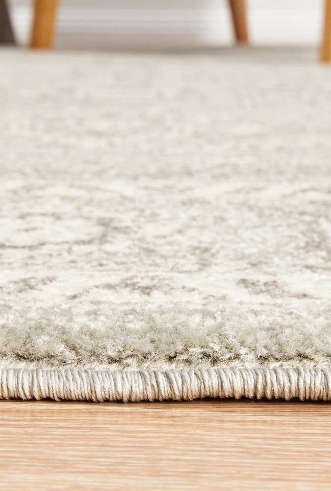 Evoke Silver Flower Transitional Rug - Cozy Rugs Australia
