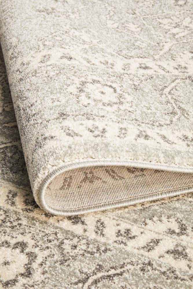 Evoke Silver Flower Transitional Rug - Cozy Rugs Australia