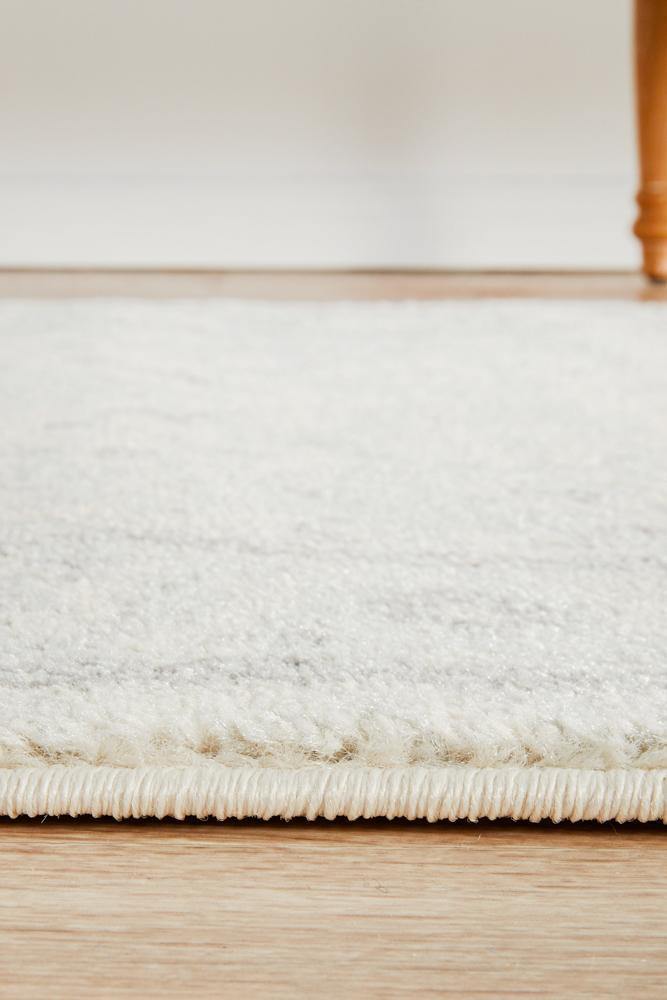 Evoke Winter White Transitional Runner Rug - Cozy Rugs Australia
