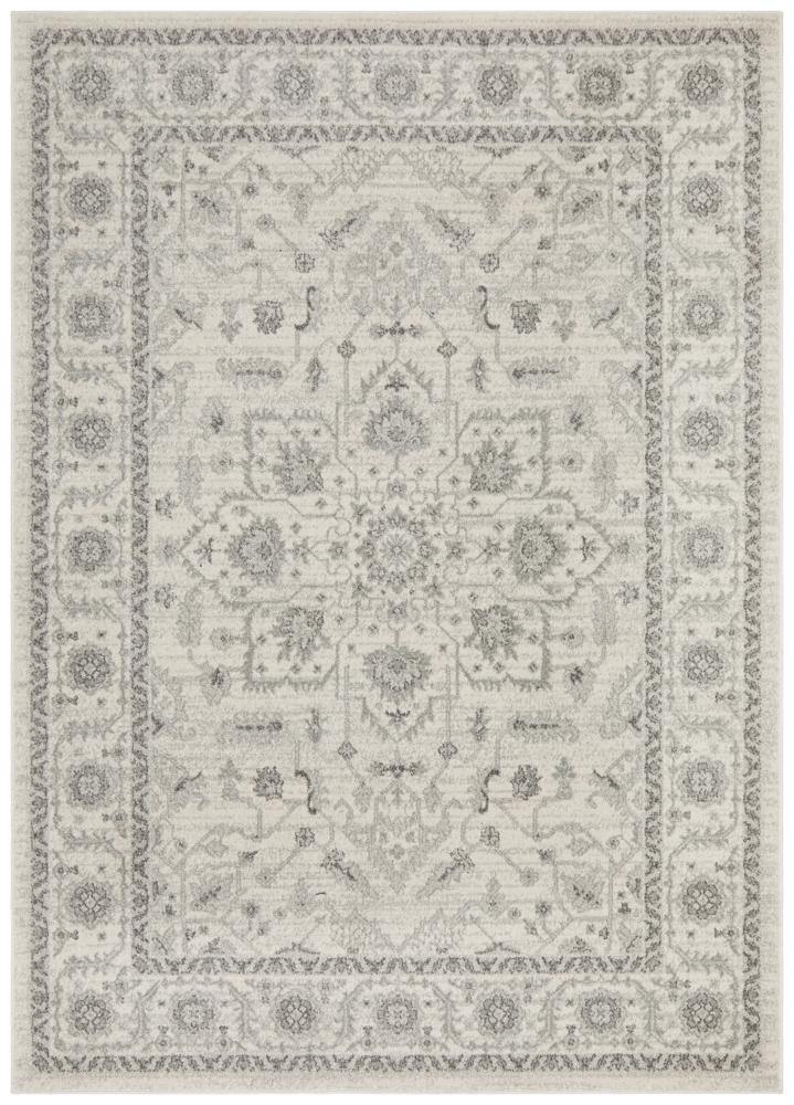 Evoke Winter White Transitional Rug - Cozy Rugs Australia