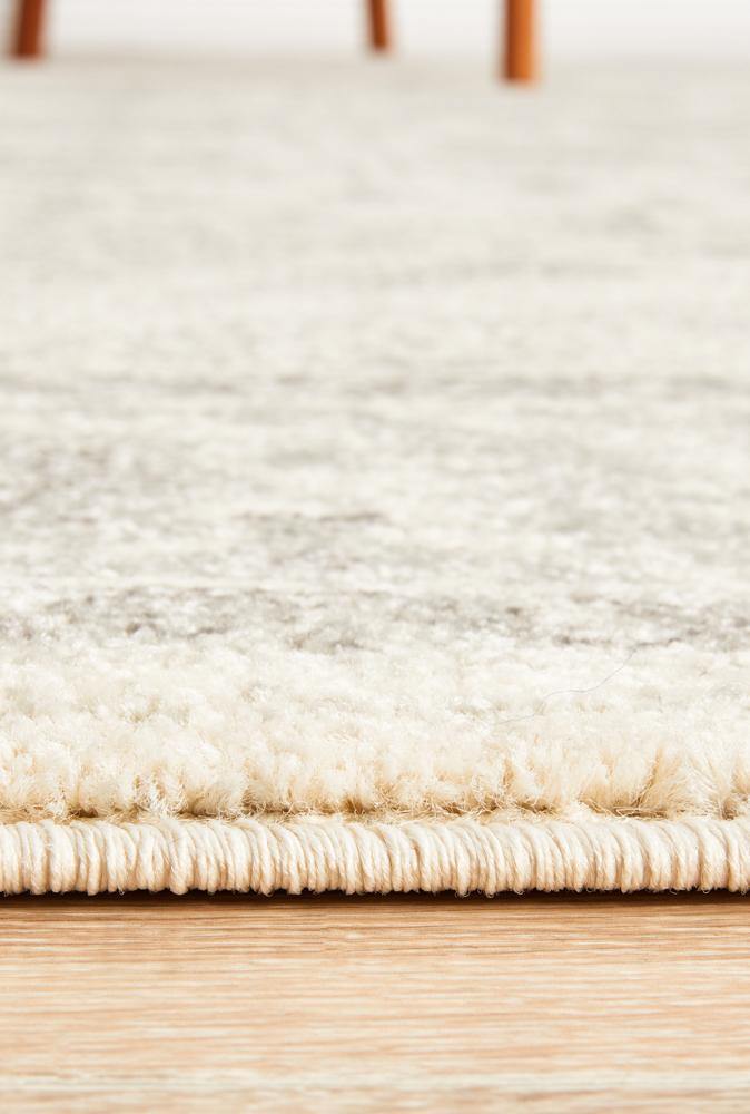 Evoke Winter White Transitional Rug - Cozy Rugs Australia