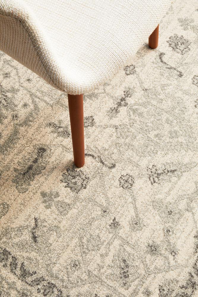 Evoke Winter White Transitional Rug - Cozy Rugs Australia