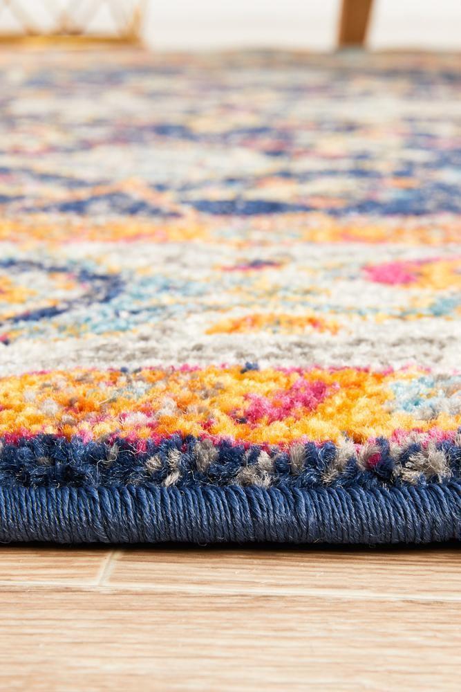 Evoke Splash Multi Transitional Round Rug - Cozy Rugs Australia