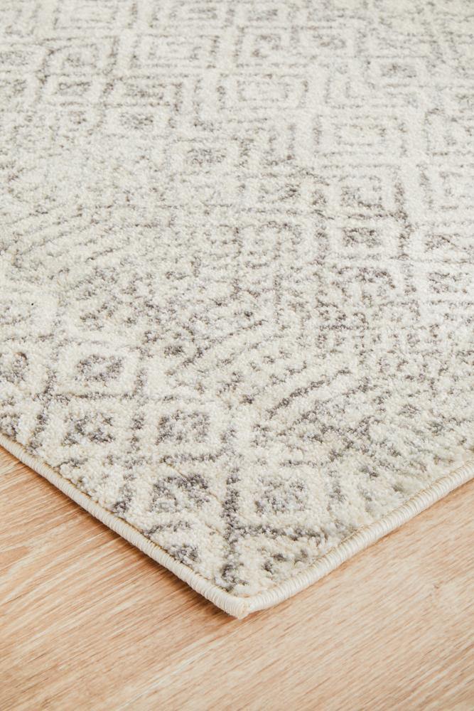 Evoke Diamond Grey Transitional Runner Rug - Cozy Rugs Australia