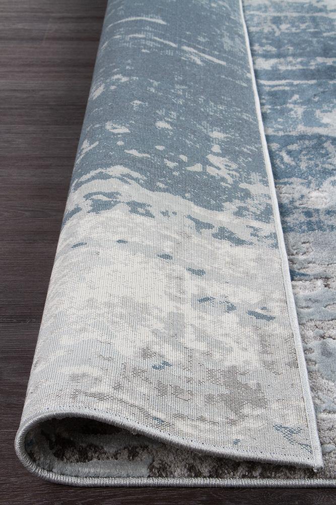 Kendra Roxana Distressed Timeless Rug Blue Grey White - Cozy Rugs Australia