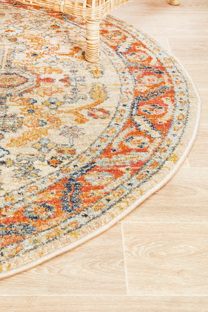 Legacy 850 Rust Round Rug - Cozy Rugs Australia