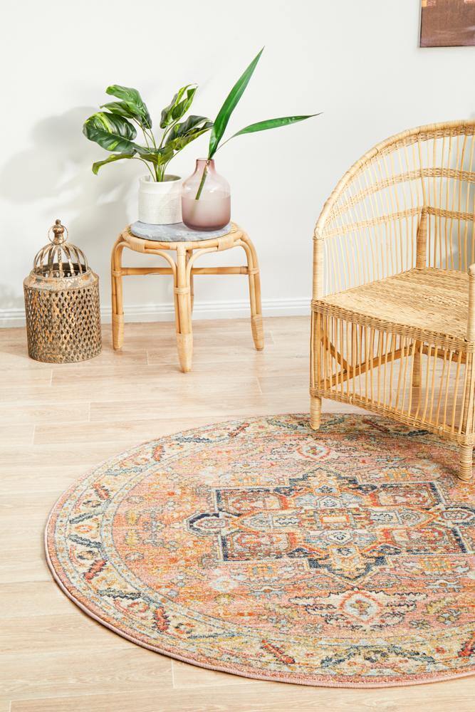 Legacy 850 Salmon Round Rug - Cozy Rugs Australia