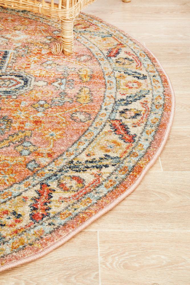 Legacy 850 Salmon Round Rug - Cozy Rugs Australia