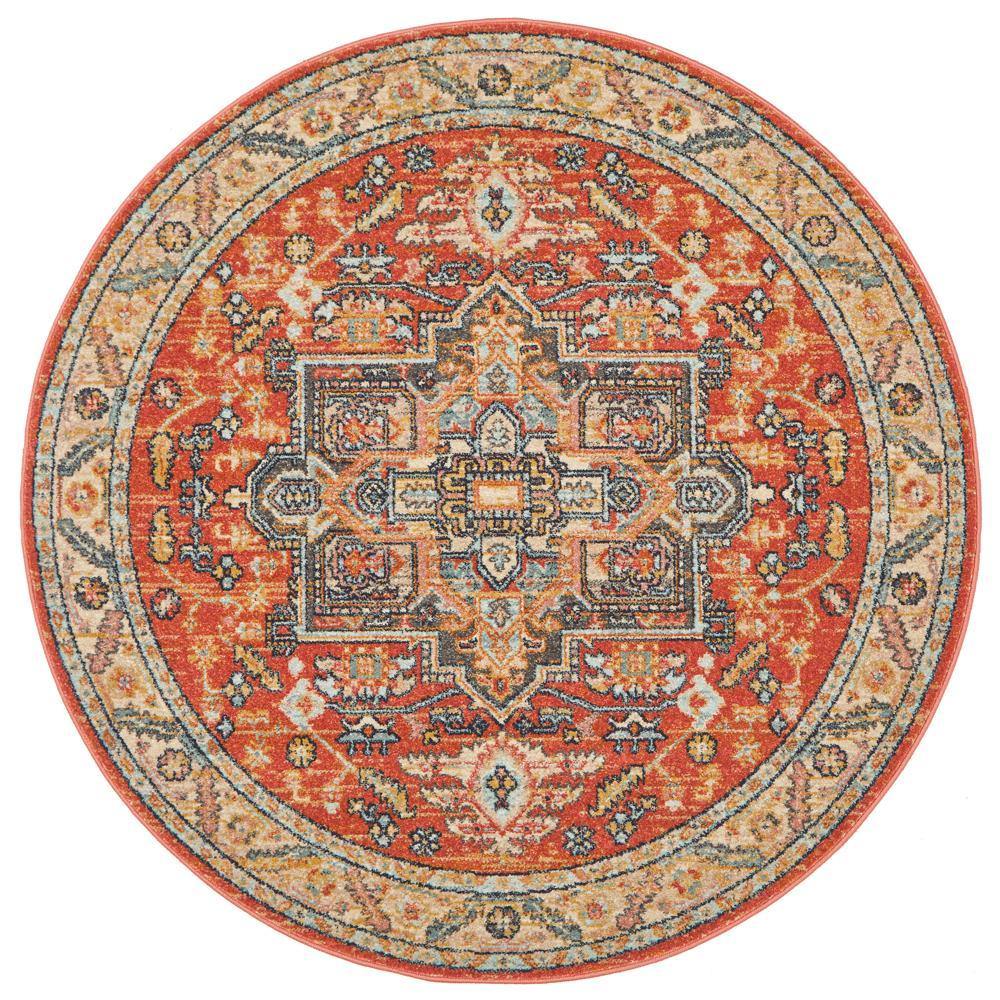 Legacy 850 Terracotta Round Rug - Cozy Rugs Australia