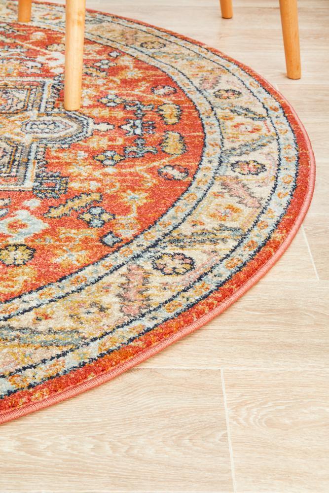 Legacy 850 Terracotta Round Rug - Cozy Rugs Australia