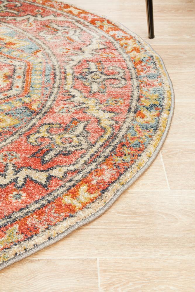 Legacy 856 Crimson Round Rug - Cozy Rugs Australia