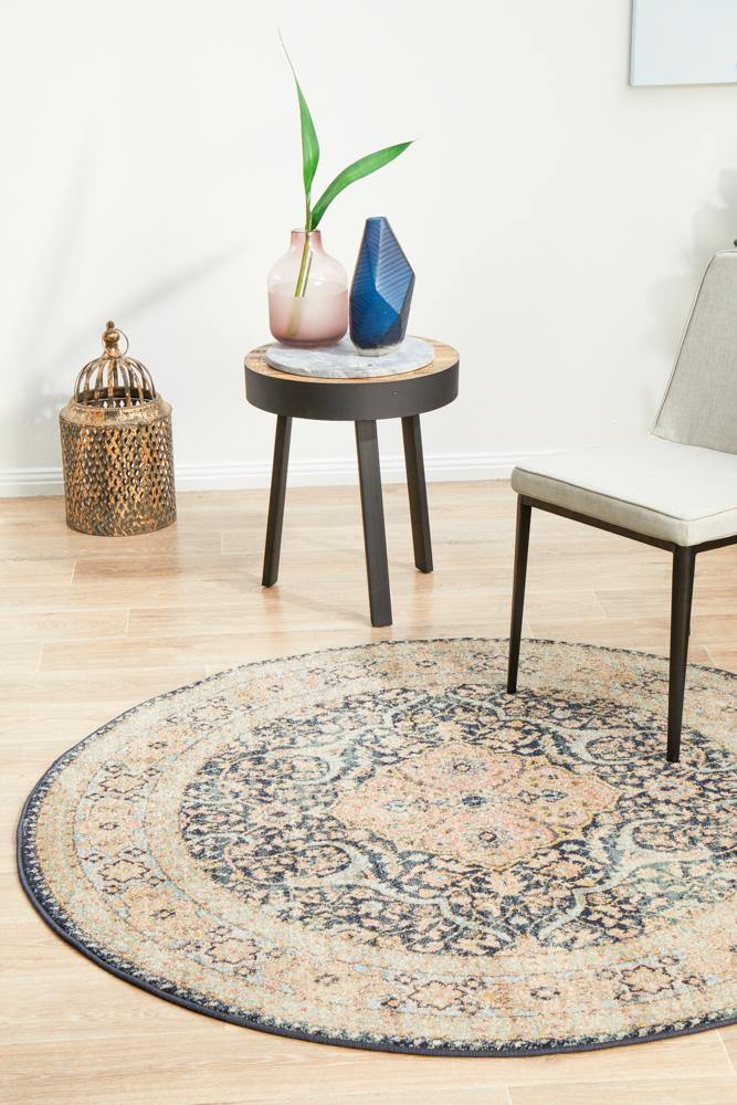 Legacy 858 Midnight Round Rug - Cozy Rugs Australia