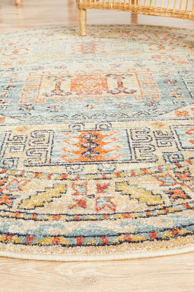 Legacy 859 Sky Blue Round Rug - Cozy Rugs Australia