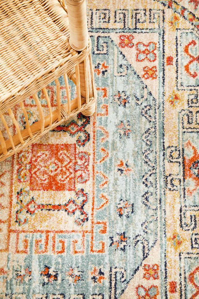 Legacy 859 Sky Blue Round Rug - Cozy Rugs Australia