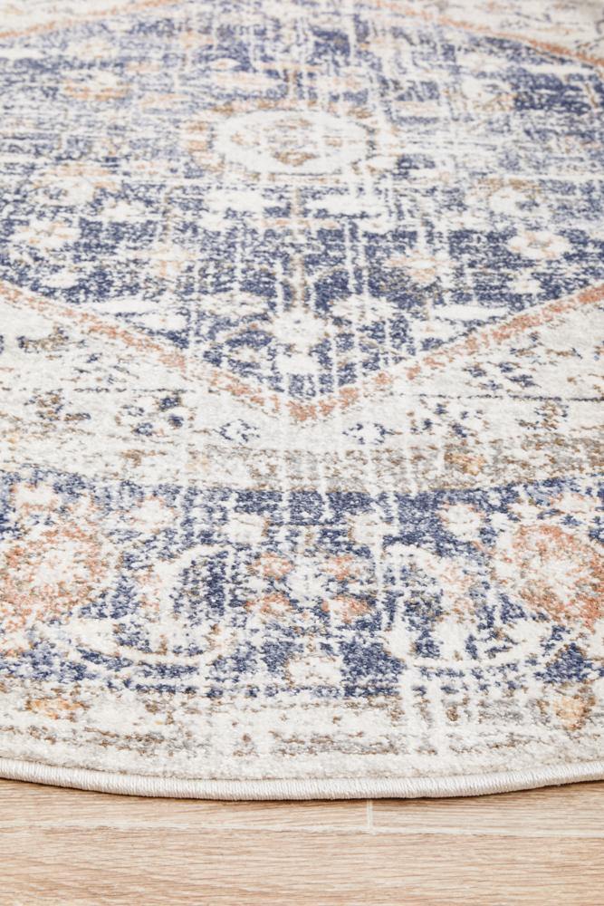 Mayfair Lorissa Blue Round Rug - Cozy Rugs Australia