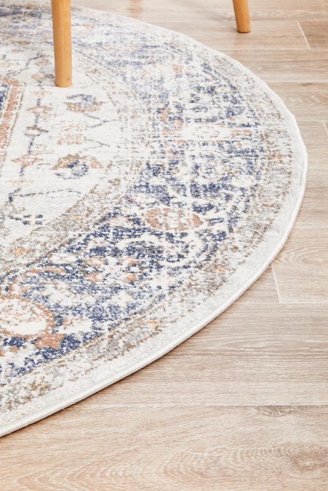 Mayfair Lorissa Blue Round Rug - Cozy Rugs Australia