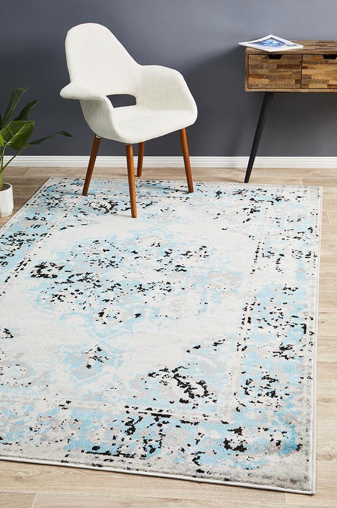Alexa Transitional Rug Blue Grey - Cozy Rugs Australia