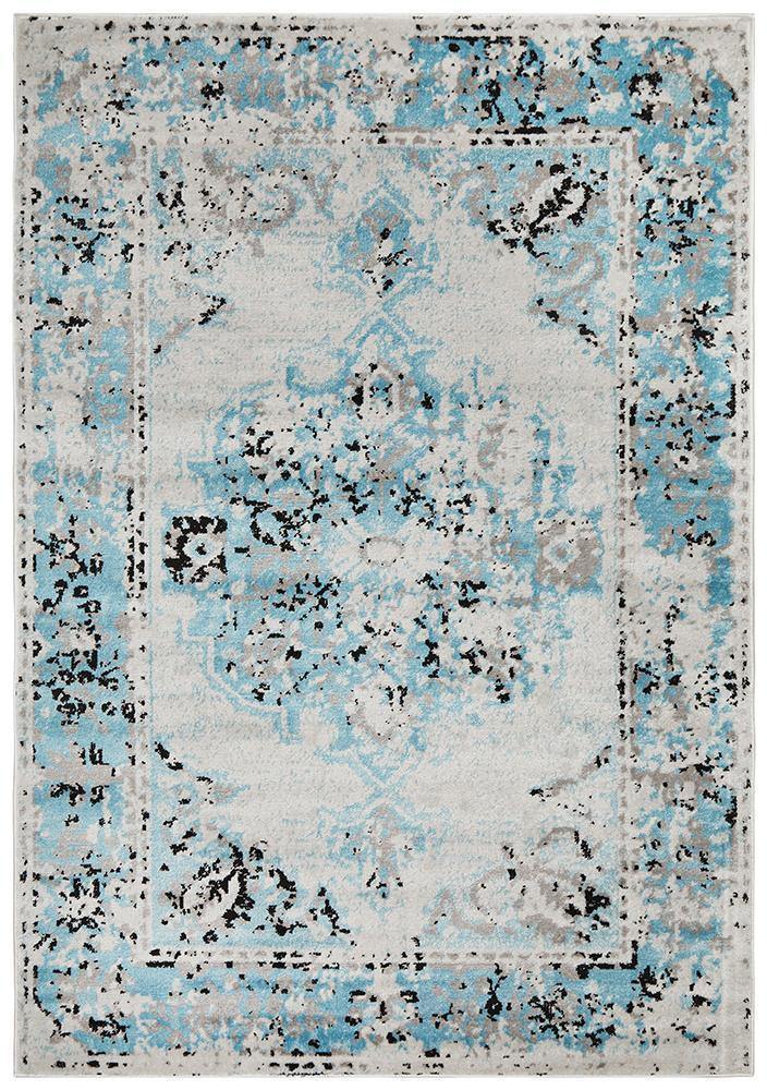 Alexa Transitional Rug Blue Grey - Cozy Rugs Australia