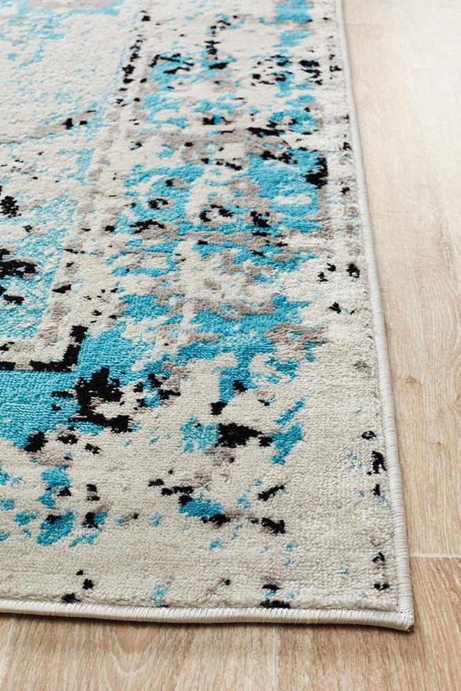 Alexa Transitional Rug Blue Grey - Cozy Rugs Australia