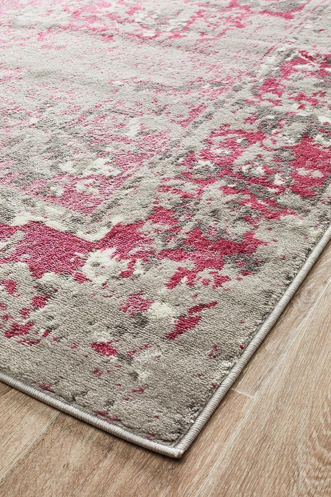 Alexa Transitional Rug Grey Fuchsia - Cozy Rugs Australia