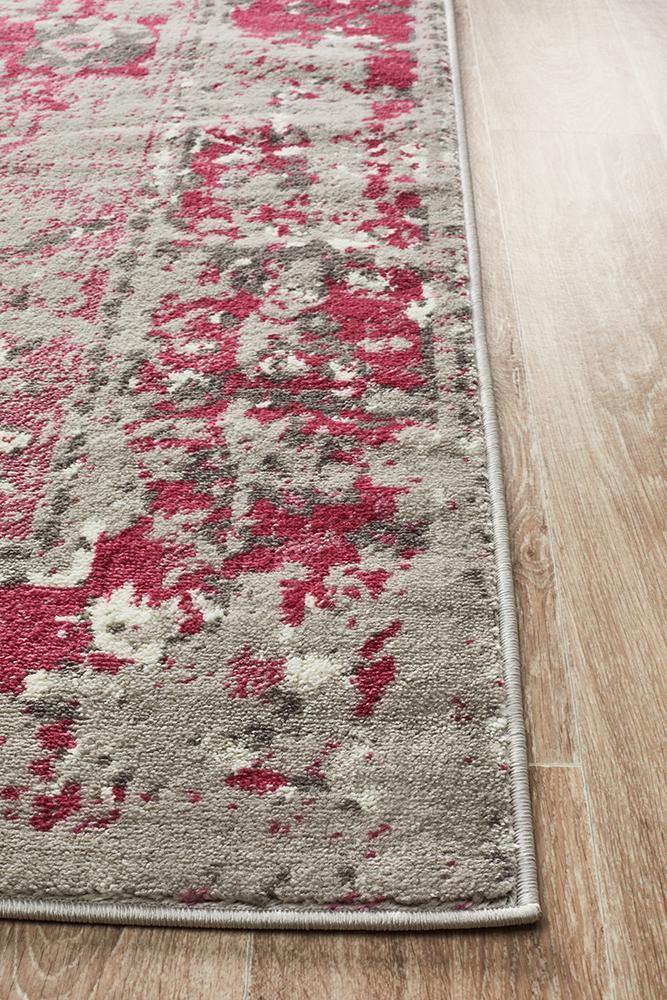 Alexa Transitional Rug Grey Fuchsia - Cozy Rugs Australia