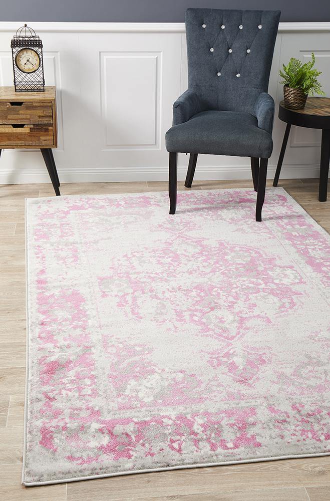 Alexa Transitional Rug Grey Fuchsia - Cozy Rugs Australia