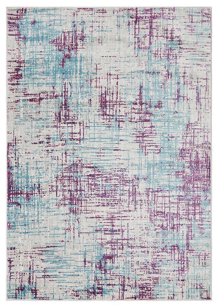 Skyler Abstract Rug Grey Blue Purple - Cozy Rugs Australia