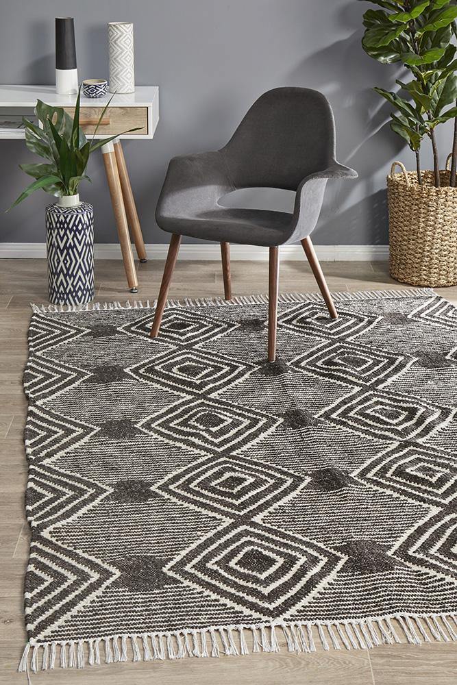 Miller Rhythm Dance Charcoal Rug - Cozy Rugs Australia