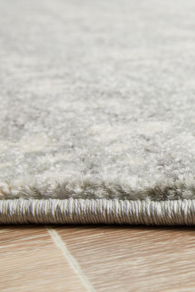 Mirage Ashley Abstract Modern Silver Grey Round Rug - Cozy Rugs Australia