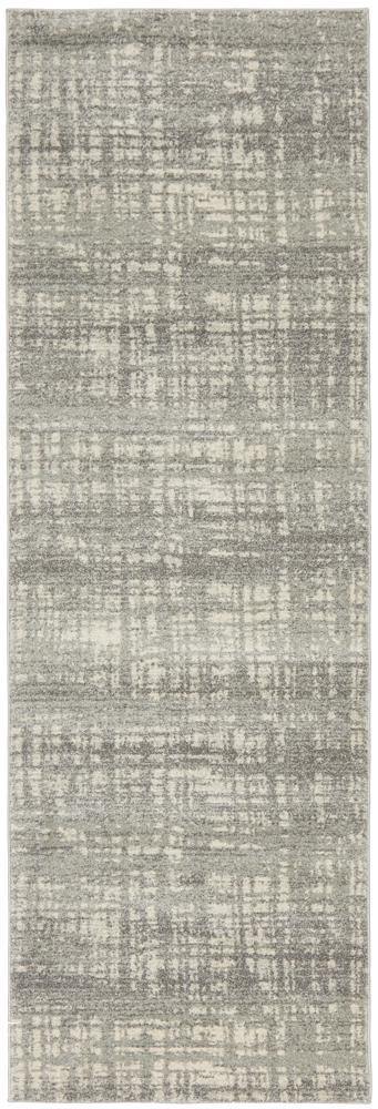 Mirage Ashley Abstract Modern Silver Grey Runner Rug - Cozy Rugs Australia