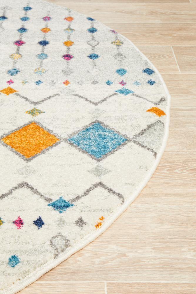 Mirage Peggy Tribal Morrocan Style Multi Round Rug - Cozy Rugs Australia