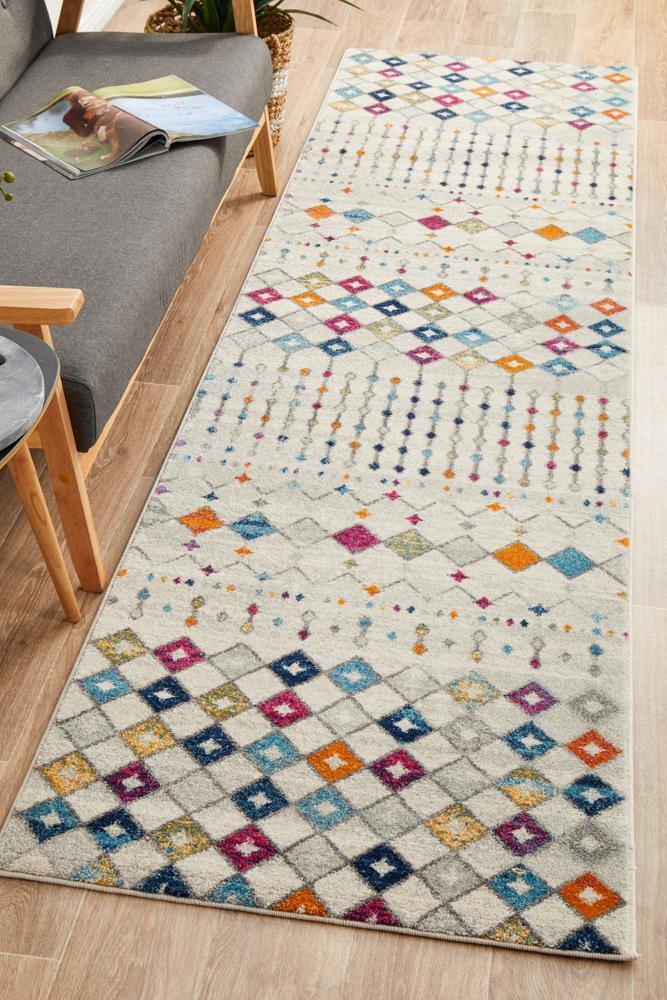 Mirage Peggy Tribal Morrocan Style Multi Runner Rug - Cozy Rugs Australia