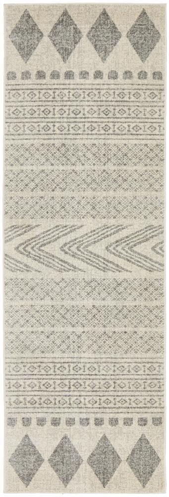 Mirage Adani Modern Tribal Design Grey Runner Rug - Cozy Rugs Australia