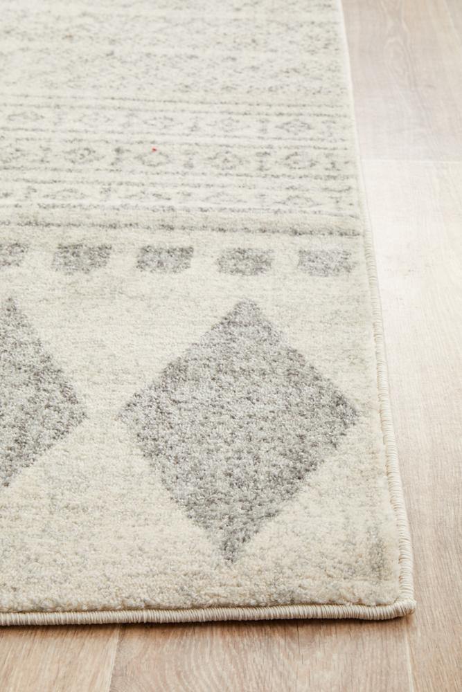 Mirage Adani Modern Tribal Design Grey Runner Rug - Cozy Rugs Australia