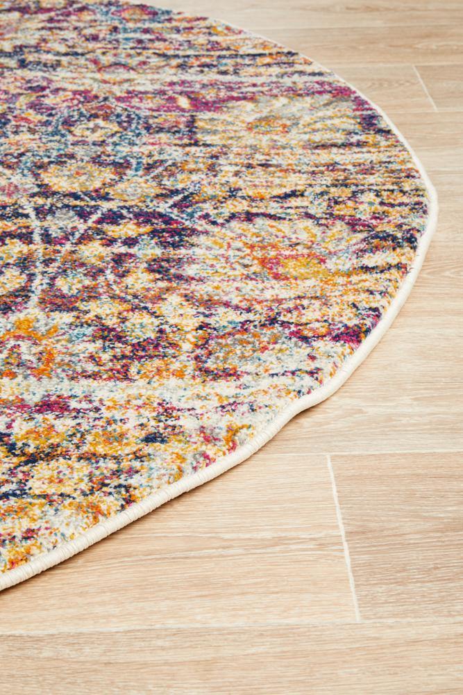 Mirage Zolan Transitional Multi Round Rug - Cozy Rugs Australia