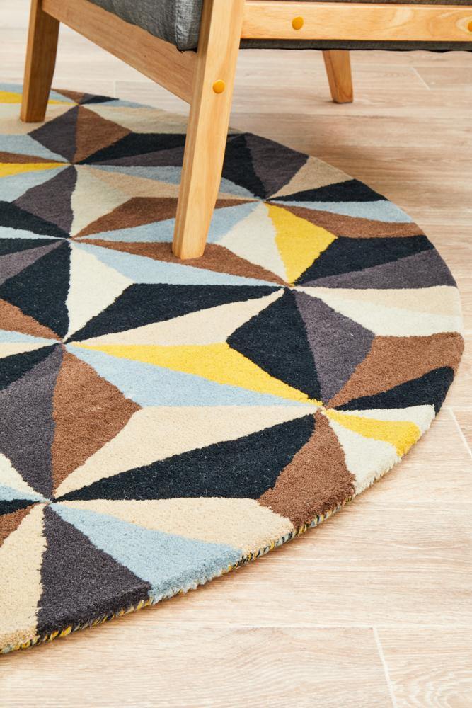 Matrix Pure Wool 900 Blue Round Rug - Cozy Rugs Australia