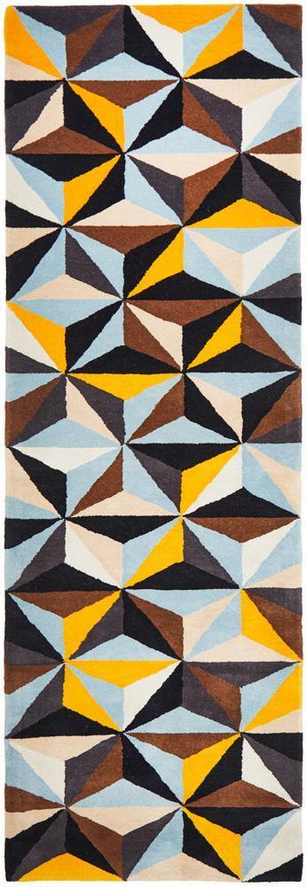 Matrix Pure Wool 900 Blue Runner Rug - Cozy Rugs Australia