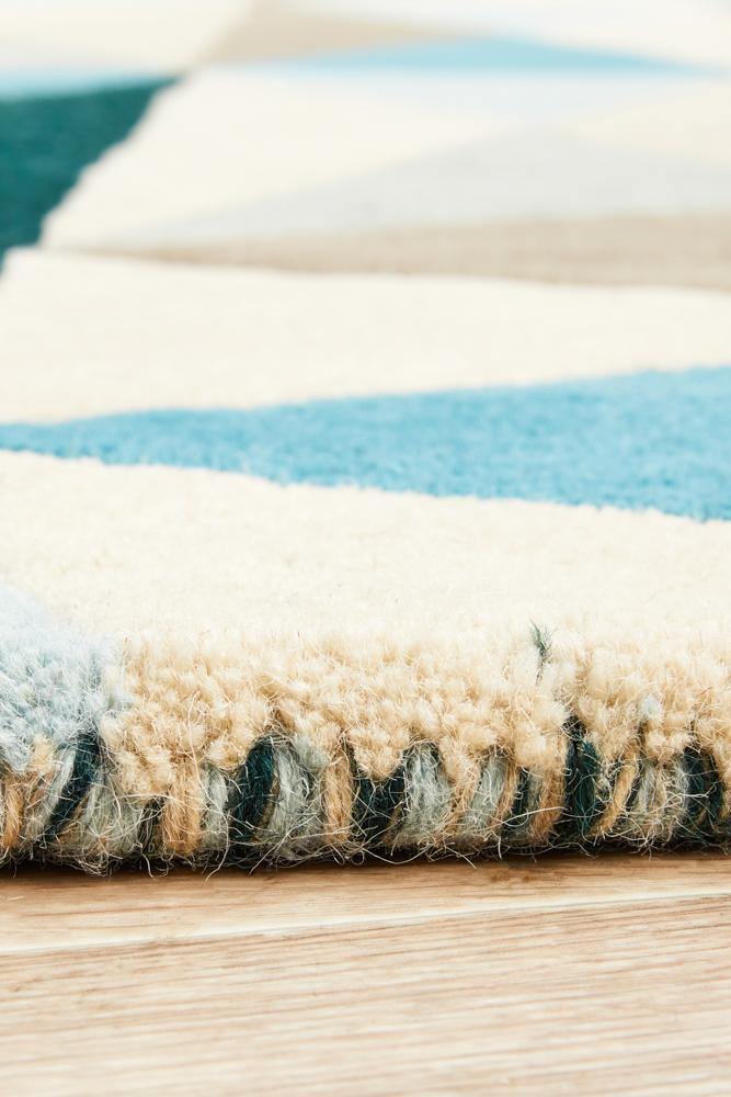 Matrix Pure Wool 901 Turquoise Round Rug - Cozy Rugs Australia