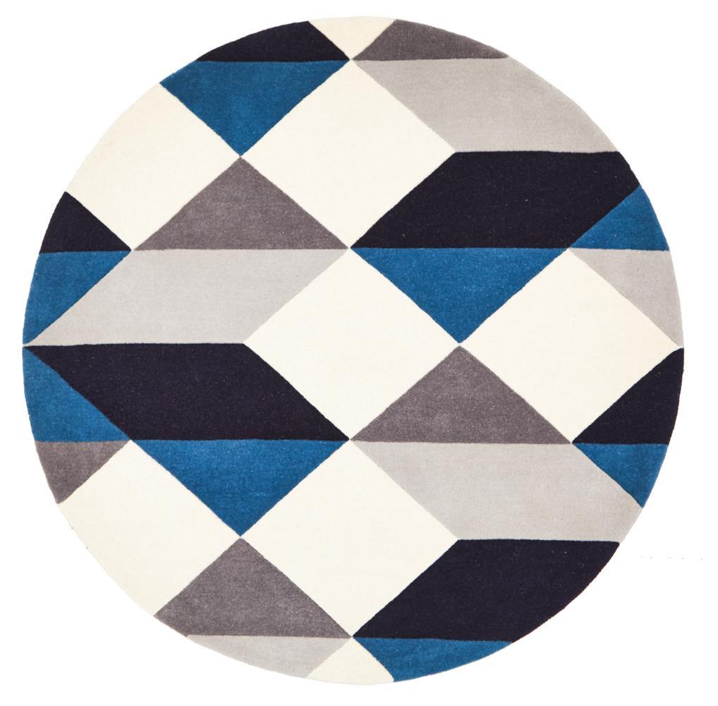 Matrix Pure Wool 904 Steel Round Rug - Cozy Rugs Australia