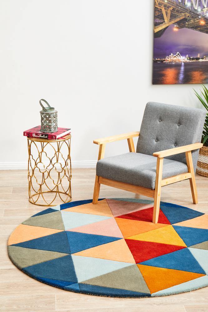 Matrix Pure Wool 905 Multi Round Rug - Cozy Rugs Australia