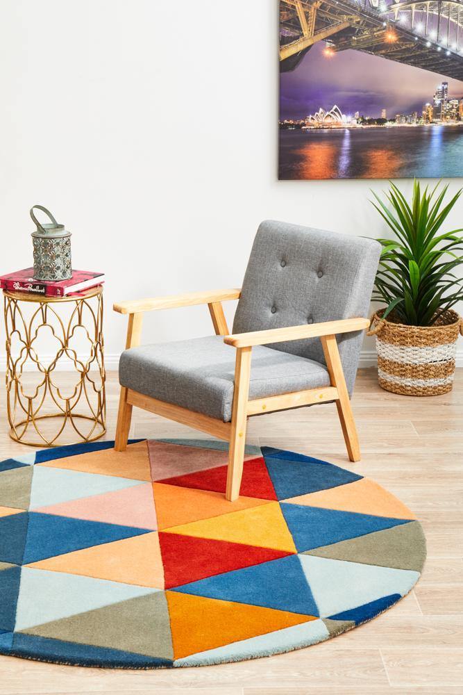 Matrix Pure Wool 905 Multi Round Rug - Cozy Rugs Australia