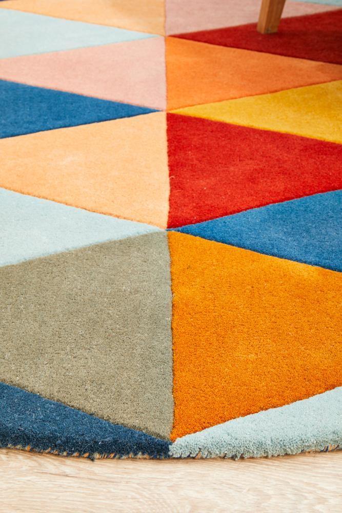 Matrix Pure Wool 905 Multi Round Rug - Cozy Rugs Australia