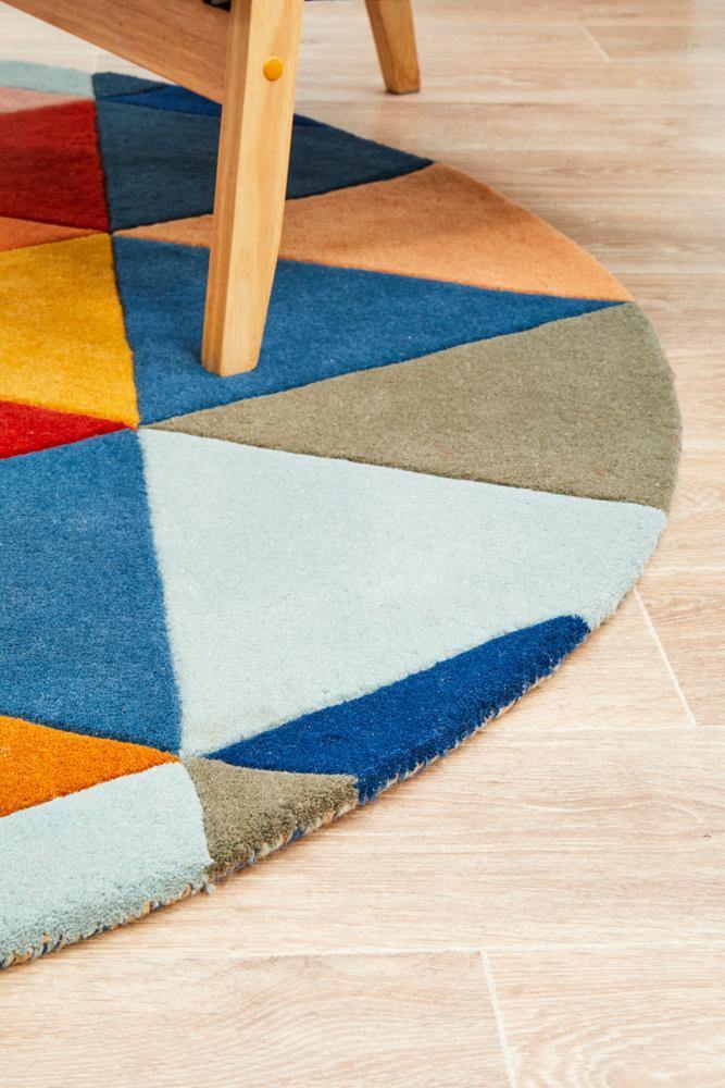 Matrix Pure Wool 905 Multi Round Rug - Cozy Rugs Australia