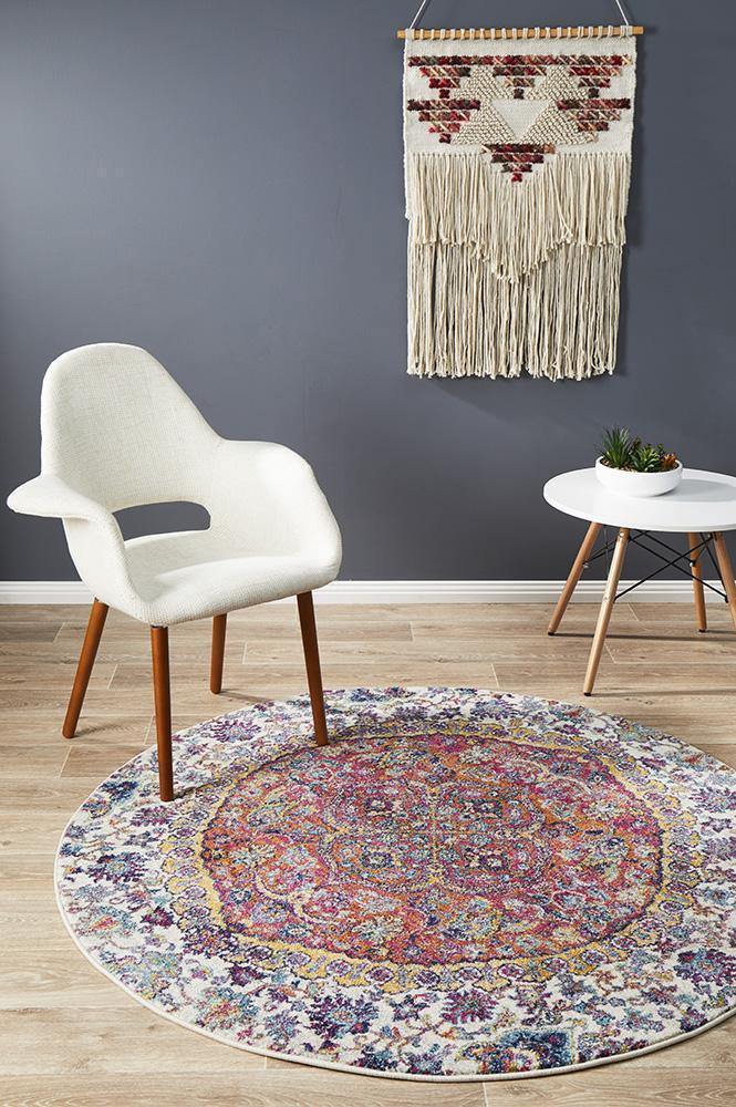 Museum Shelly Rust Round Rug - Cozy Rugs Australia