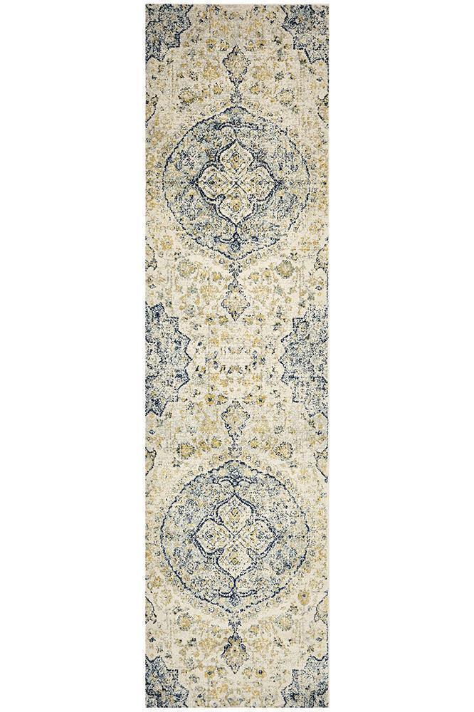 Museum Tyler Sky Blue Runner - Cozy Rugs Australia