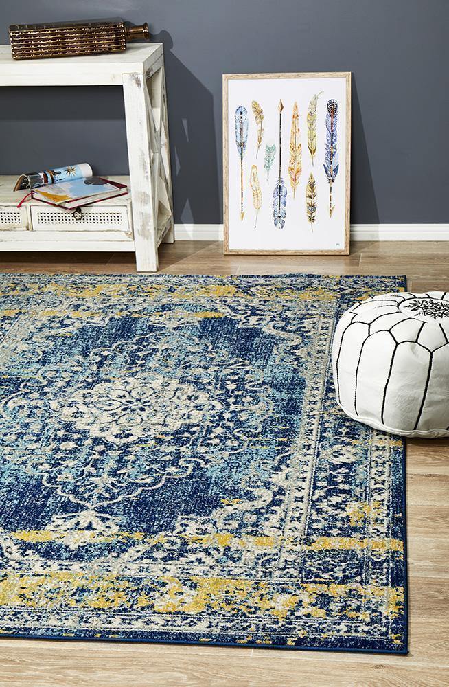 Museum Wilson Navy Rug - Cozy Rugs Australia