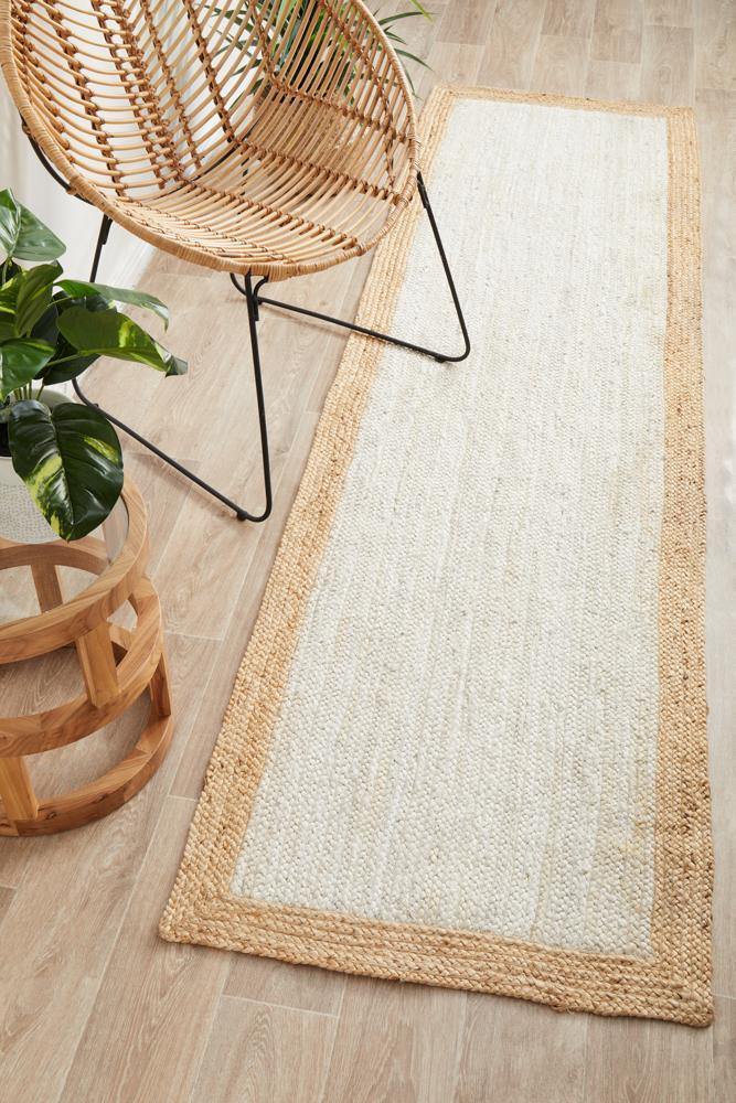 Noosa 333 White Natural Runner Rug - Cozy Rugs Australia