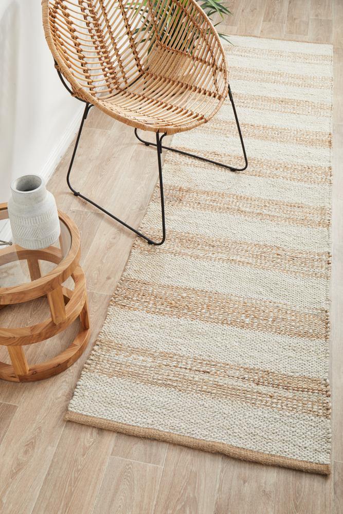 Noosa 555 Natural White Runner Rug - Cozy Rugs Australia