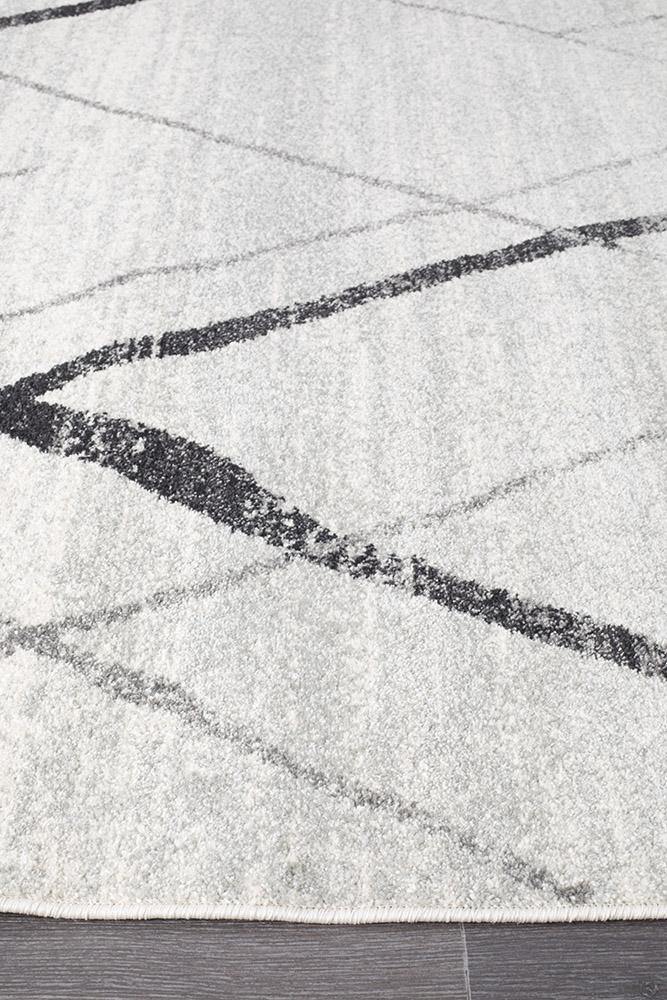 Oasis Noah White Grey Contemporary Rug - Cozy Rugs Australia