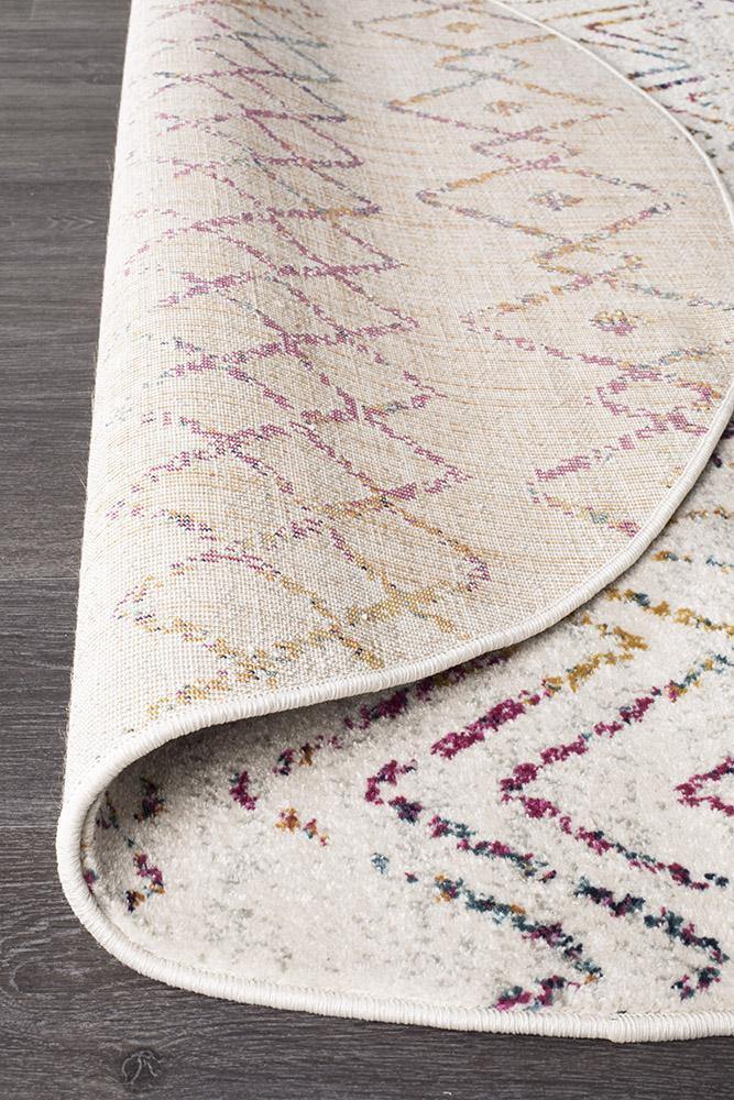 Oasis Nadia Multi Rustic Tribal Round Rug - Cozy Rugs Australia